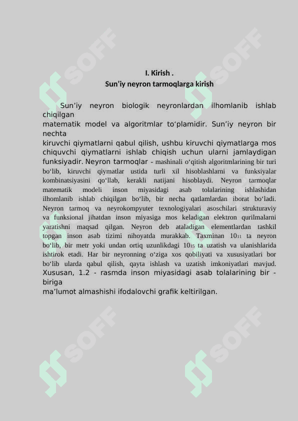 Sun’iy neyron tarmoqlar yordamida sinflashtirish masalalarini yechish. 3