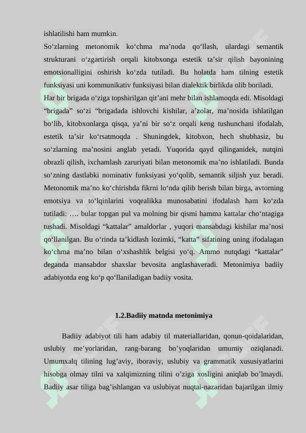 O’ZBEK TILSHUNOSLIGIDA METONIMIYA HODISASIGA ILMIY MUNOSABAT 7
