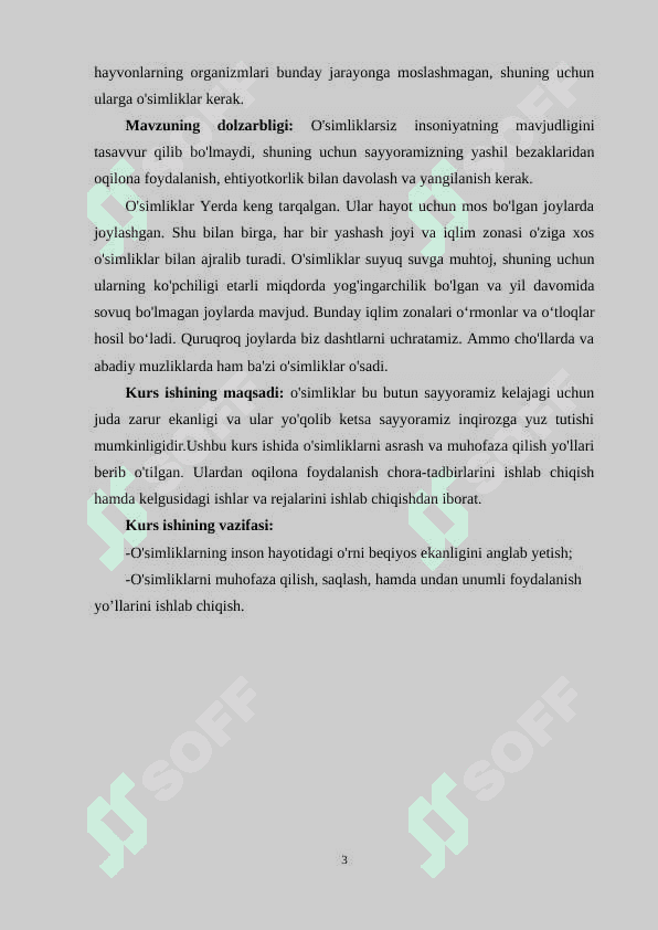 O’simliklarning inson va biosferada tutgan o’rni va muhofazasi 3