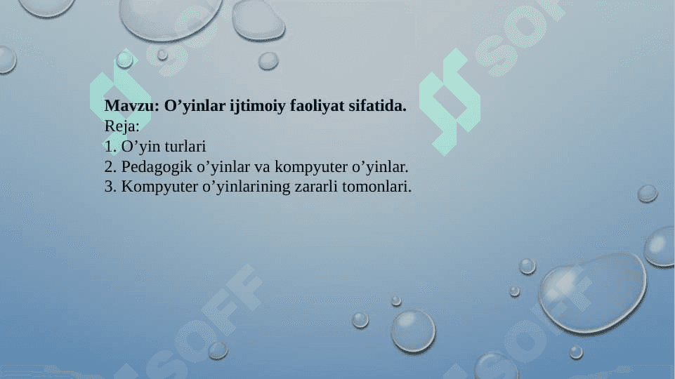 O’yinlar ijtimoiy faoliyat sifatida. 2