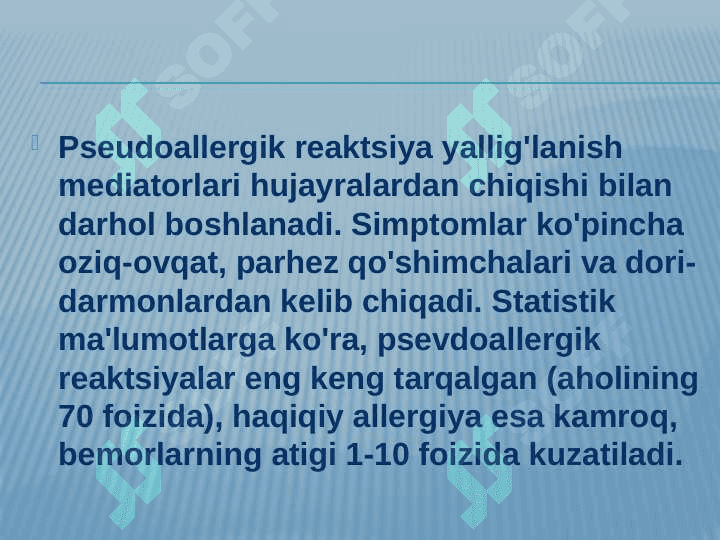 Psevdoallergiya. Atipik kasalliklar haqida tushuncha 3