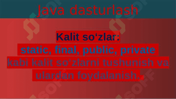 Java dasturlash 2