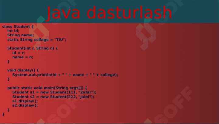 Java dasturlash 5
