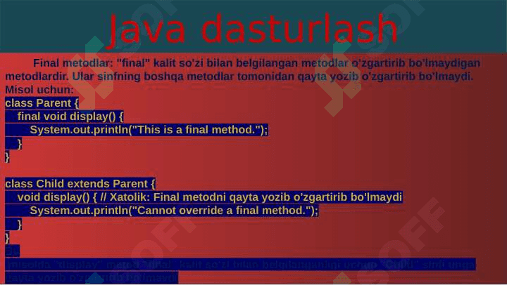Java dasturlash 7