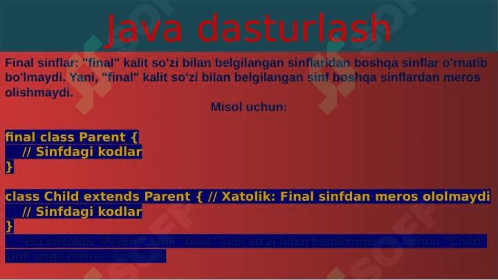 Java dasturlash 8