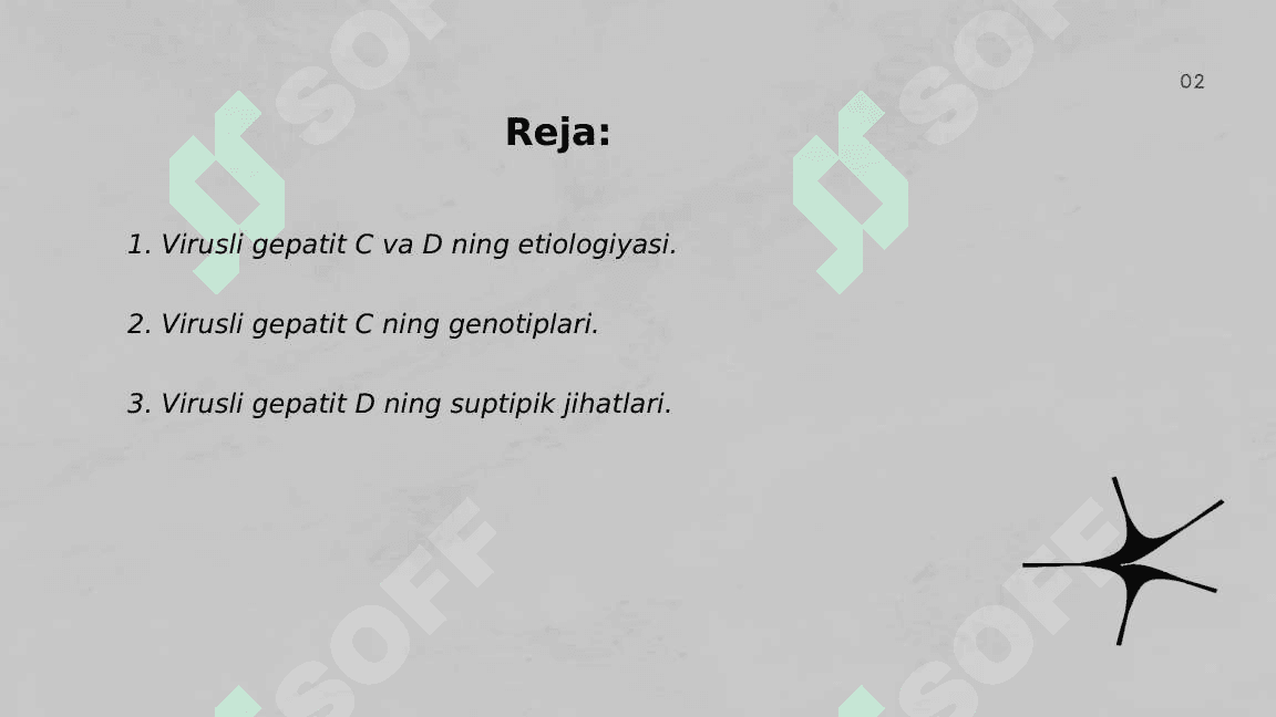 Virusli gepatit C va D etiologiyasi, epidemiologiyasi, laborator tekshiruvlar, klinikasi, davolash 2
