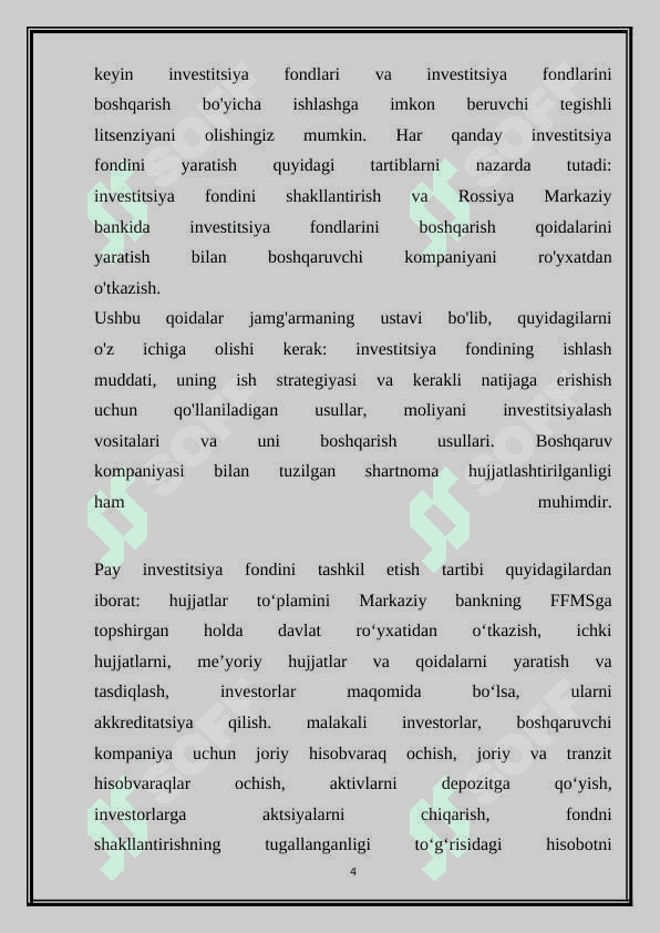 Kollektiv invistitsiya vositalari 4