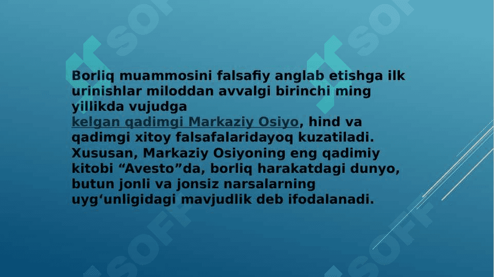 Falsafa tarixida borliq masalasi. 2