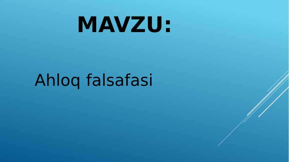 Ahloq falsafasi