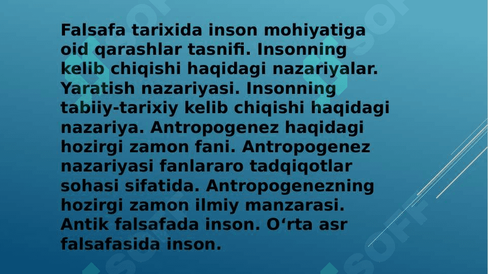 Falsafa tarixida inson mohiyatiga oid qarashlar tasnifi 2