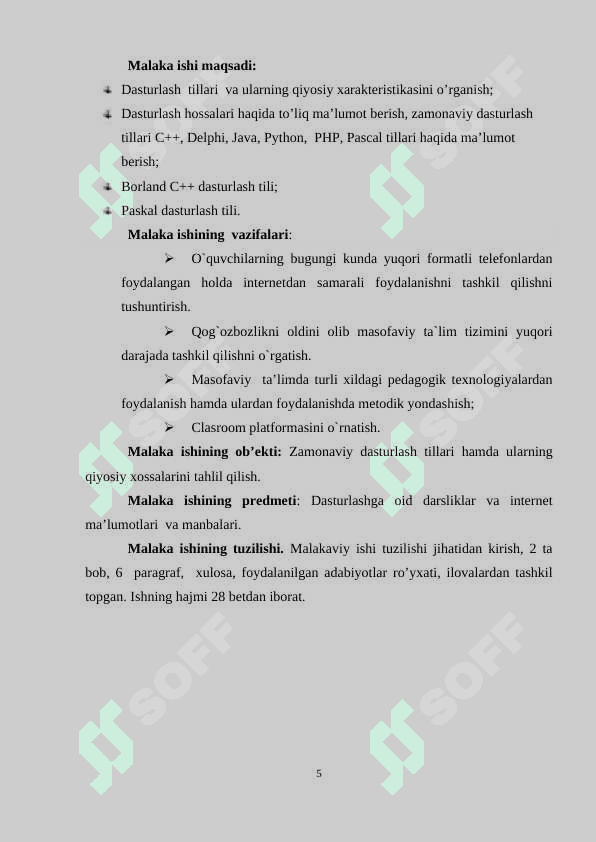 Python dasturlash tilining asosiy konstruksiyalari,  maʼlumot turlari va tuzilmalarini qoʻllash 5