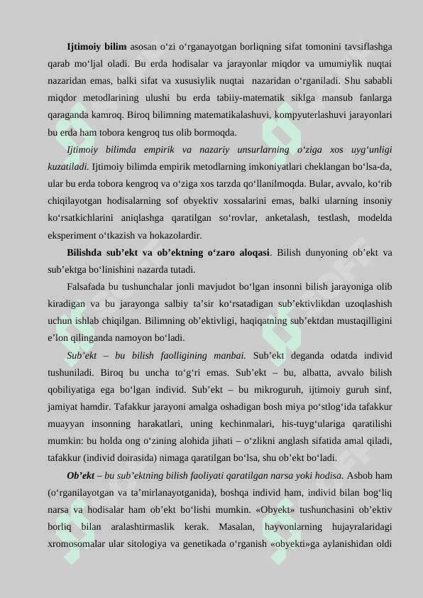 Bilish nazariyasi: asosiy muammolari va yo‘nalishlari 8