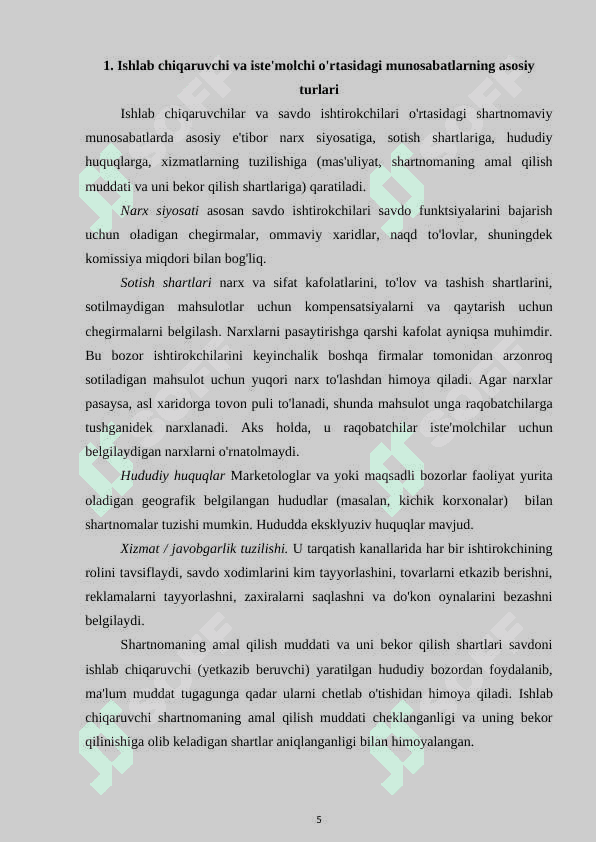 Iste'molchi va ishlab chiqaruvchi o'rtasidagi munosabat 5