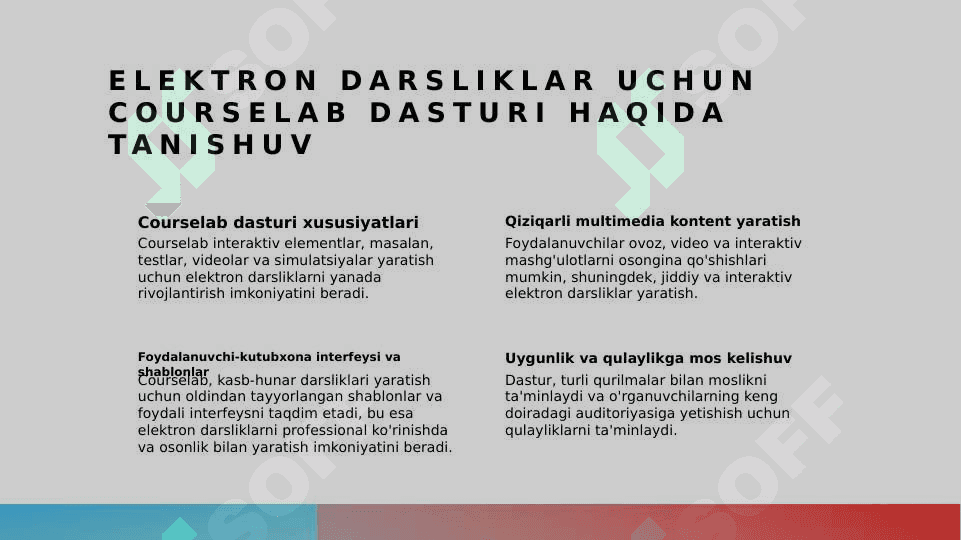 Courselab dasturida elektron darslik yaratish 2