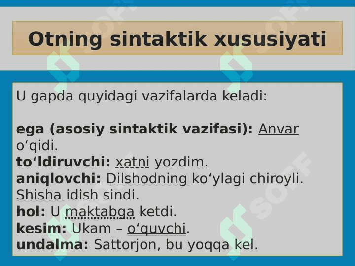 Mustaqil so'z turkumlari (Takrorlash) 4