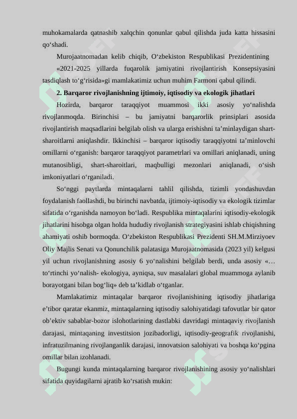 Barqaror rivojlanish kontseptsiyasi 6