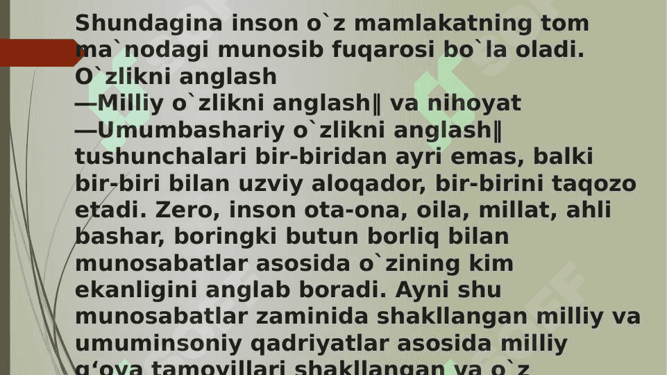MILLIY O’ZLIKNI ANGLASH MILLAT TARAQIYOTINING POYDEVORI 3