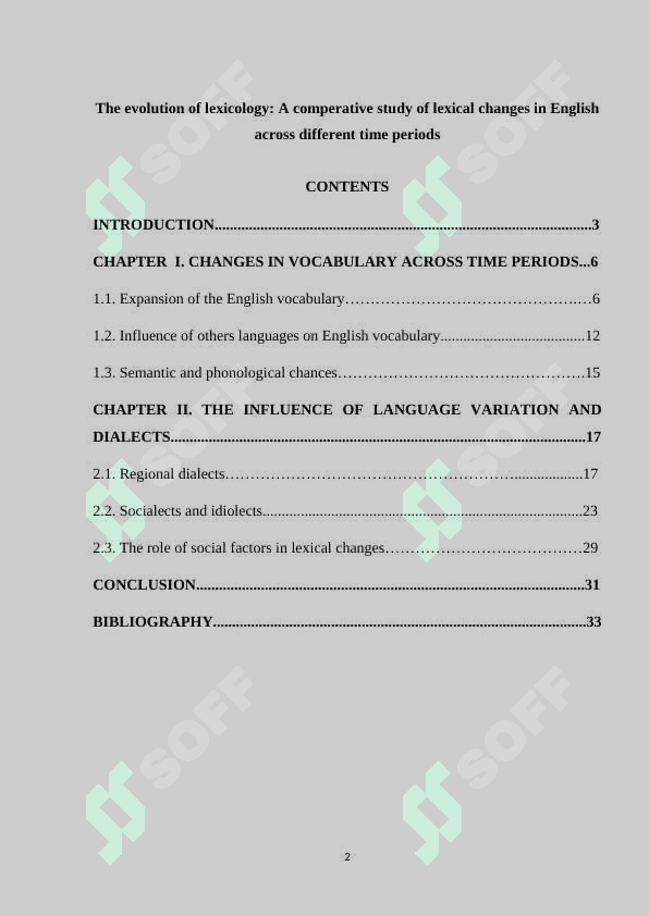 The evolution of lexicology: A comperative study of lexical changes in English across different time periods 2