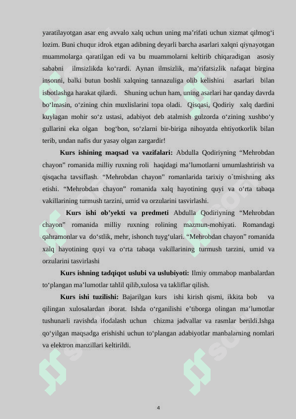 Abdulla Qodiriyning “Mehrobdan chayon” romanida milliy ruxning roli 4