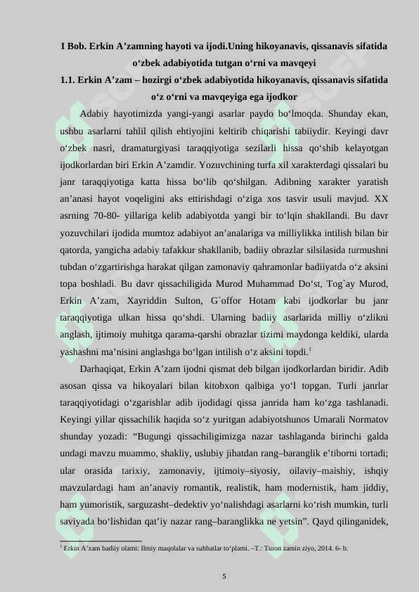 Erkin A’zam hikoyalarining mavzusi va gʻoyasi 5