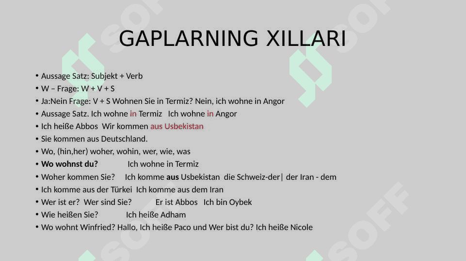 Nemis tili o'rganuvchilari uchun darslar 4