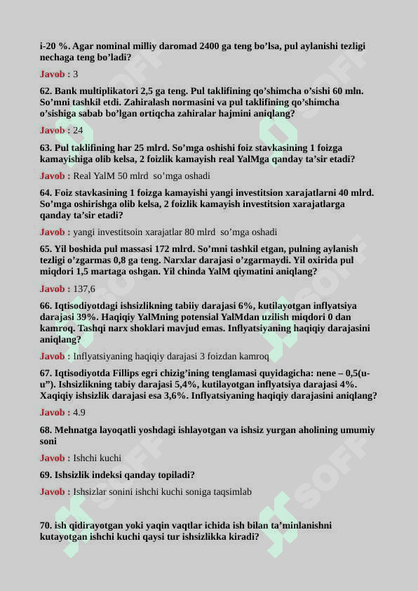 Makroiqtisodiyot test 340 ta baza 7
