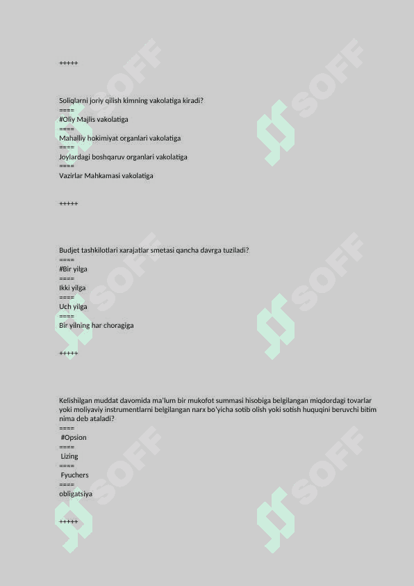 Moliya test 160 ta baza 3