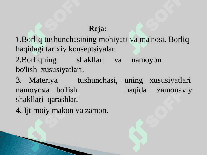 BORLIQ FALSAFASI  (ONTOLOGIYA) 2