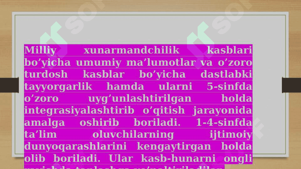 Boshlang’ich sinflarda texnologiya ta’limining mazmuni 8