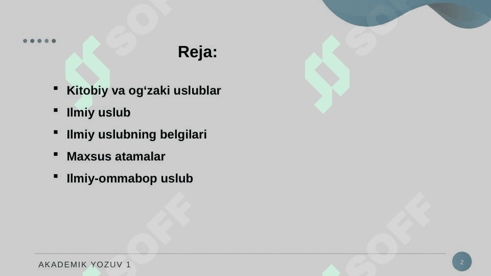 NUTQ USLUBLARI. 2