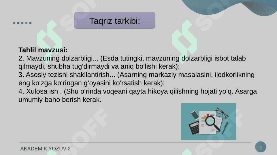 TAQRIZNING TURLARI. 3