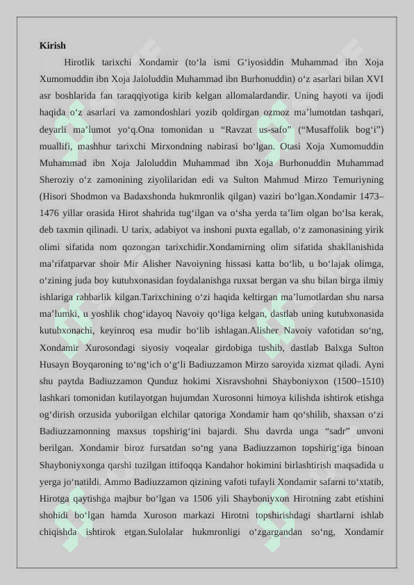 Xondamir va uning "Habib us-siyar" asari 2