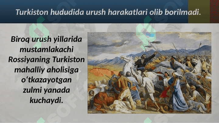 Birinchi jaon Urish va Turkiston 3
