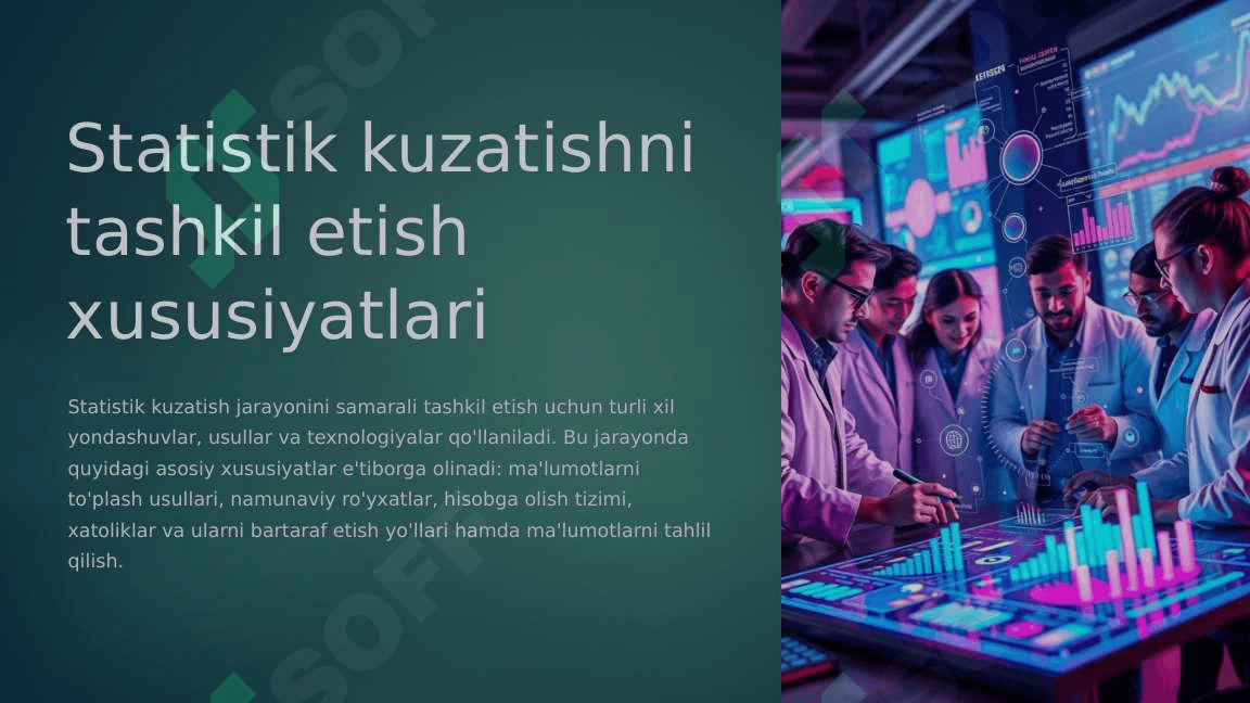 Statistik kuzatishni tashkil etish xususiyatlari 2