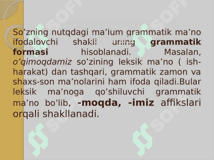 So‘zning leksik va grammatik ma’nosi 8