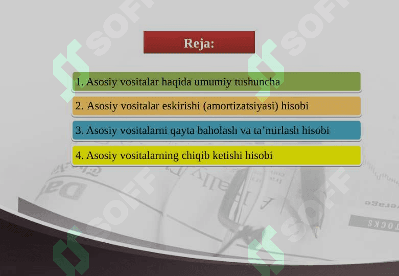 Byudjet tashkilotlarida asosiy vositalar hisobi 2