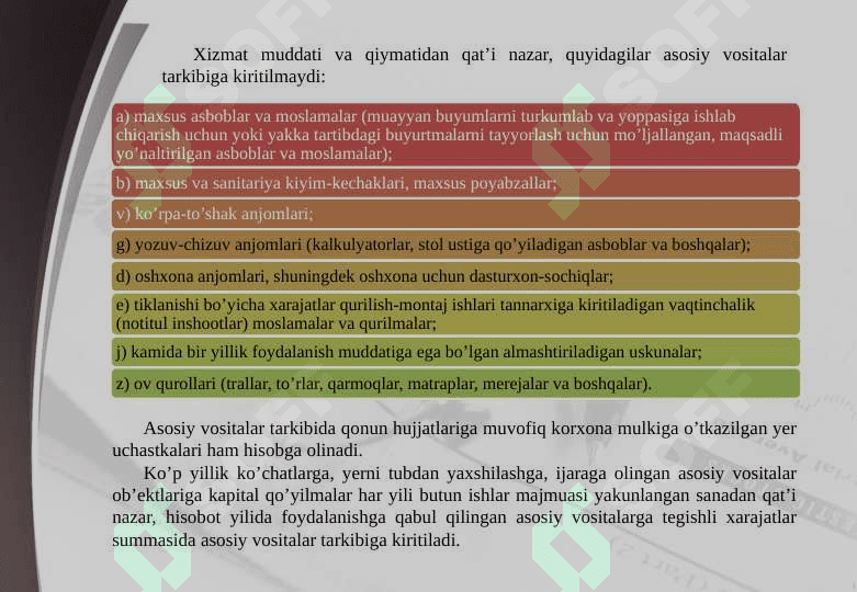 Byudjet tashkilotlarida asosiy vositalar hisobi 5