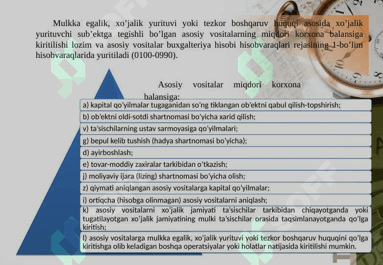 Byudjet tashkilotlarida asosiy vositalar hisobi 7