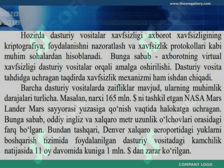 Dasturiy vositalardagi xavfsizlik muammolari 2