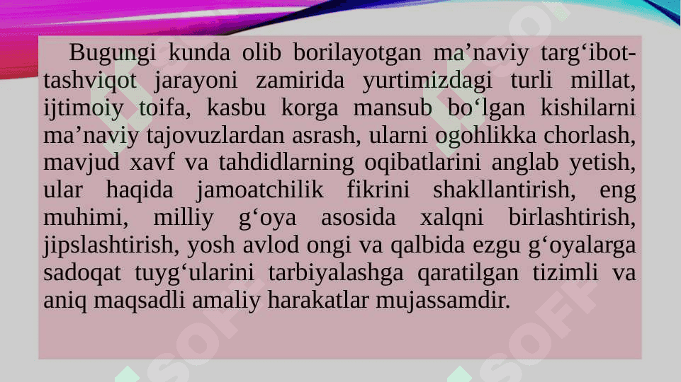 MUSTAQILLIK YILLARIDA O‘ZBEKISTONNING MA’NAVIY VA MADANIY TARAQQIYOTI 8