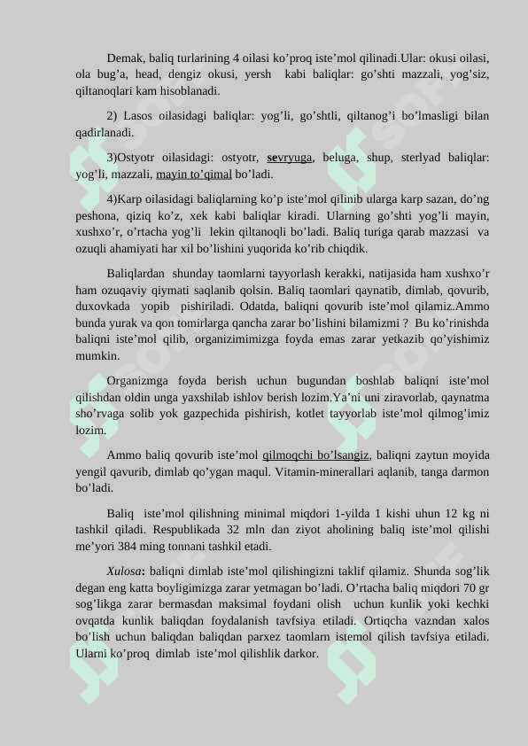 Baliq mahsulotlari 2