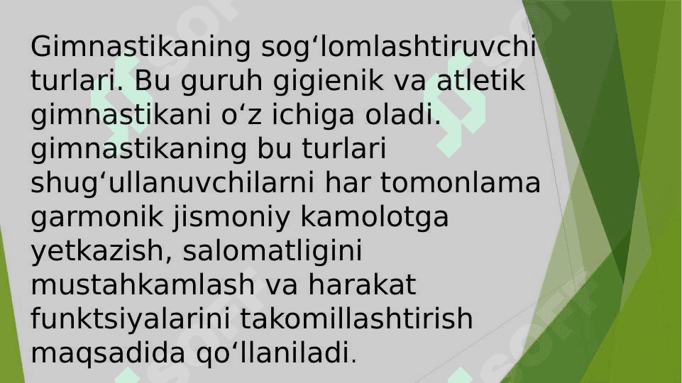 Gimnastikaning sog’lomlashtiruvchi turlari 3