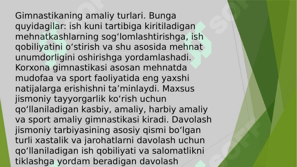 Gimnastikaning sog’lomlashtiruvchi turlari 7