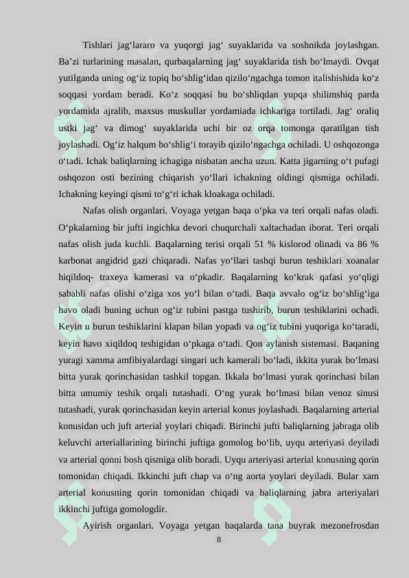 Amfibiyalarning umumiy tasnifi 8