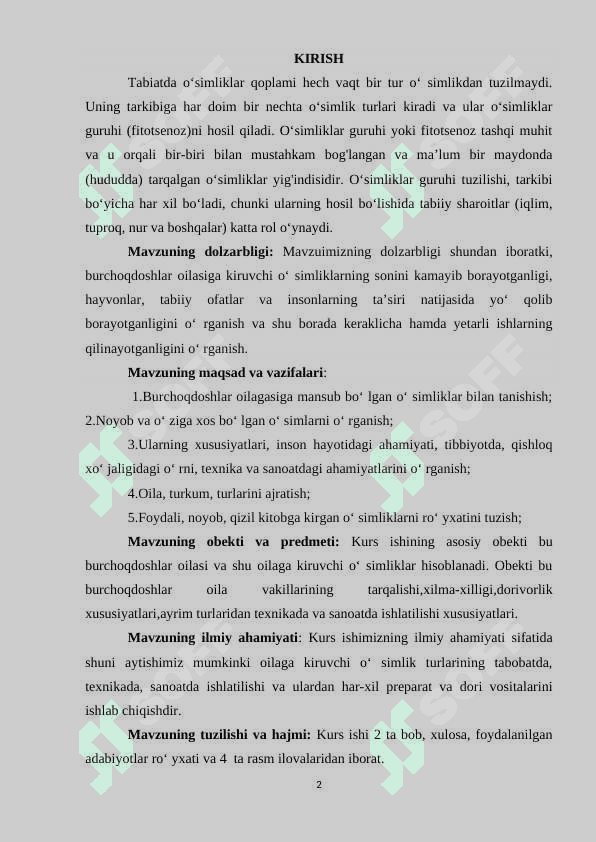 SIGIRQUYRUQDOSH OILALARINING UMUMIY TASNIFI 2