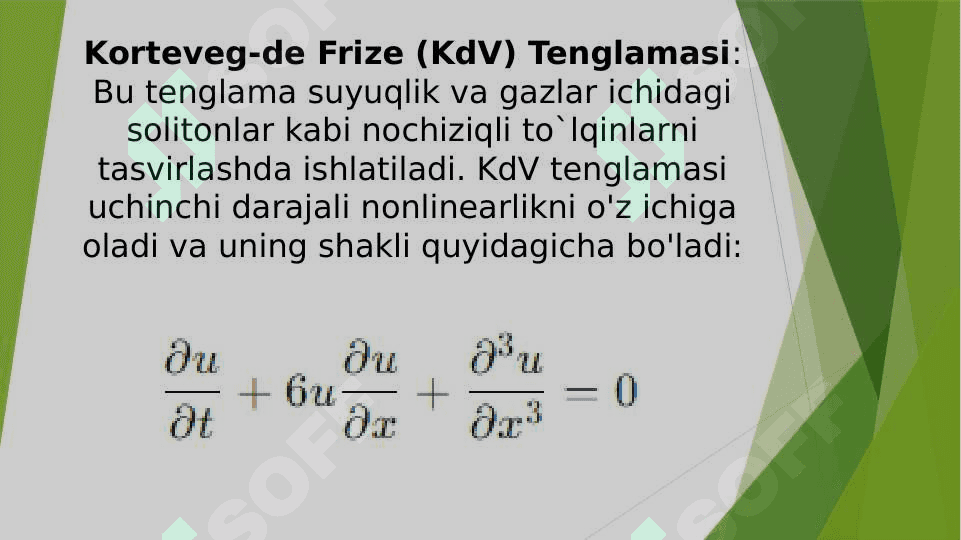 NOCHIZIQLI TO`LQINLAR. SOLITONLAR 8