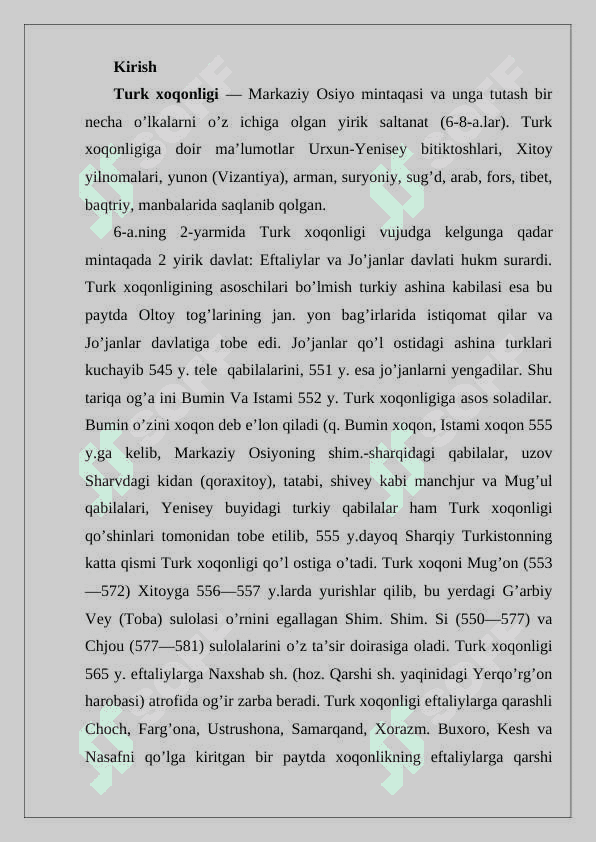 turk xoqonligining tashkil topishi 2