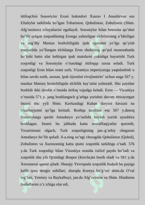 turk xoqonligining tashkil topishi 3