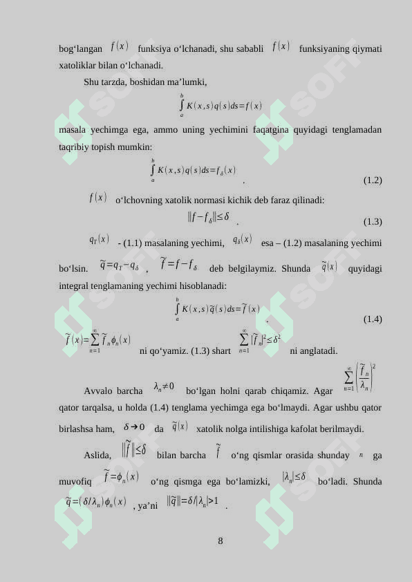 integral tenglamalarni yechish 8