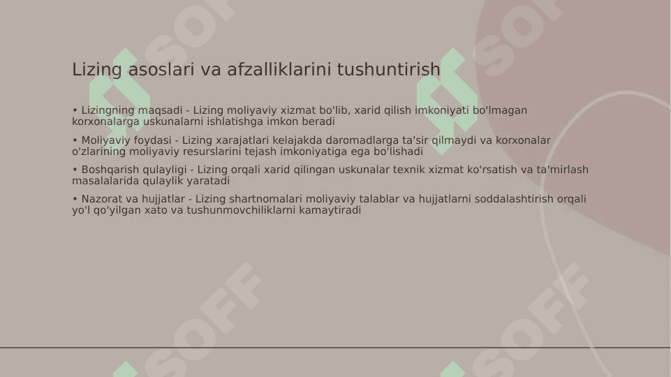 LIZING MUNOSABATLARI. 3